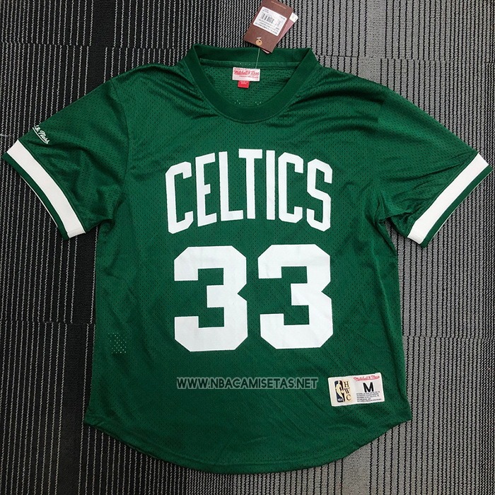 Camiseta Manga Corta Boston Celtics Larry Bird NO 33 Verde